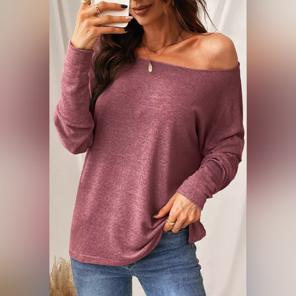 Cupshe Sunset One-Shoulder Long Sleeve Top